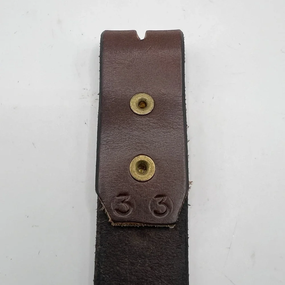 Leather Belt 33 Brown No Buckle No Keeper Loop Has Snap Fasteners Classic